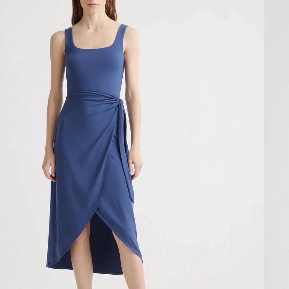 Tencel Jersey Side Tie Midi Dress